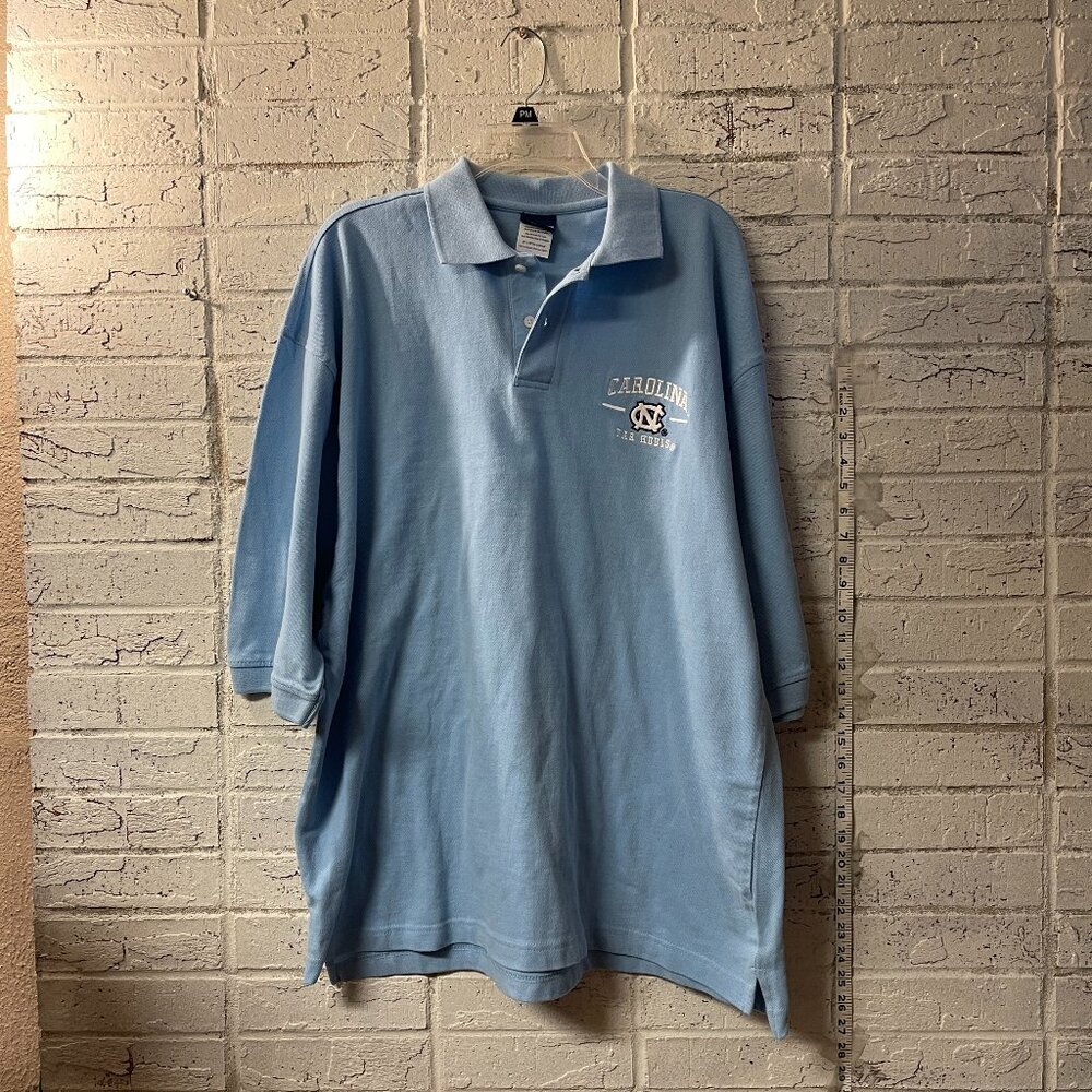 UNC Carolina Tar Heels Polo Shirt 3X Old Varsity Brand Blue Oversized